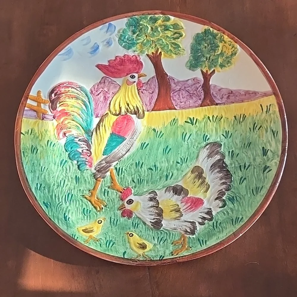 1950's Hand Painted Wall Plates Imported From Italy